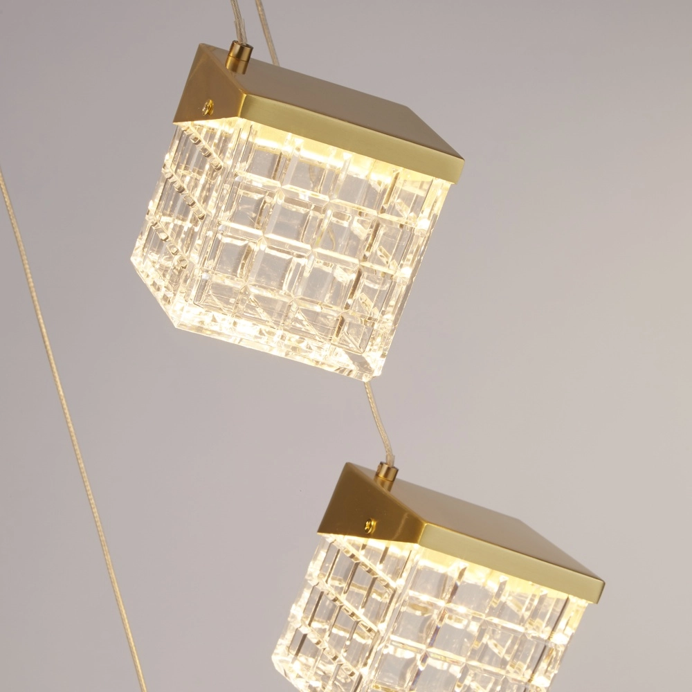 Design hanglamp Cuboid 5-lichts goud Searchlight 5053423302164