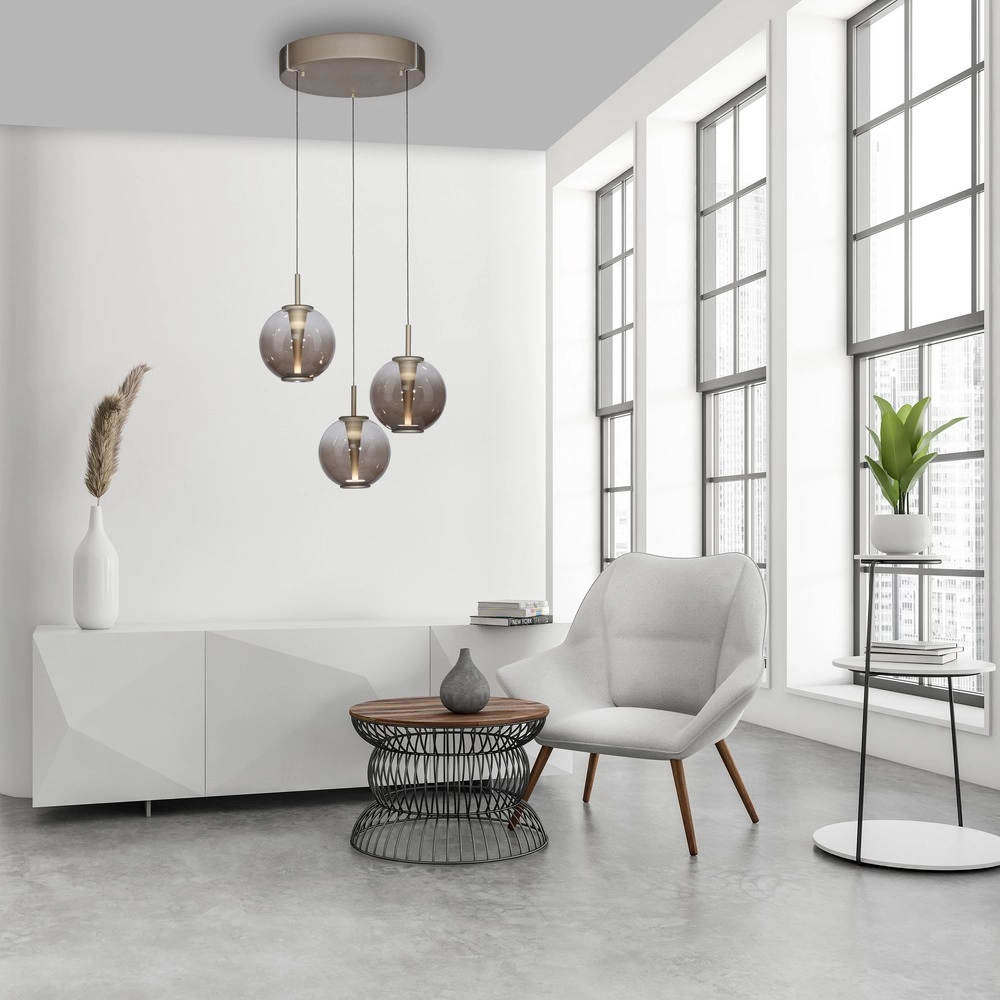 Vide hanglamp Pure E-Infinty bronce met amber glas Paul Neuhaus 4012248398166