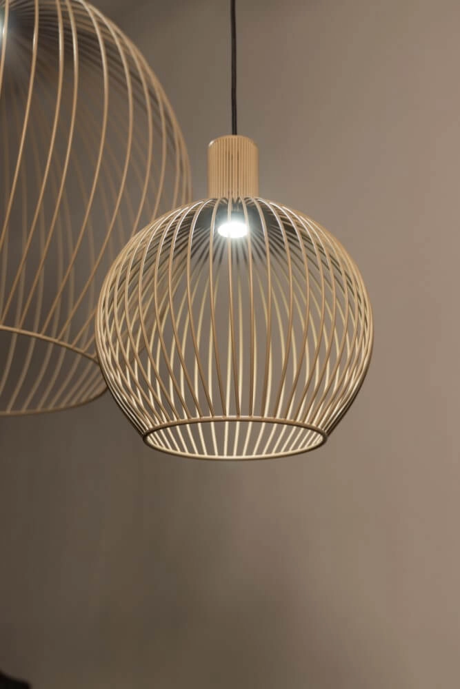 Zandkleurige hanglamp Wire Sand Ø 70cm ETH 8720195307143