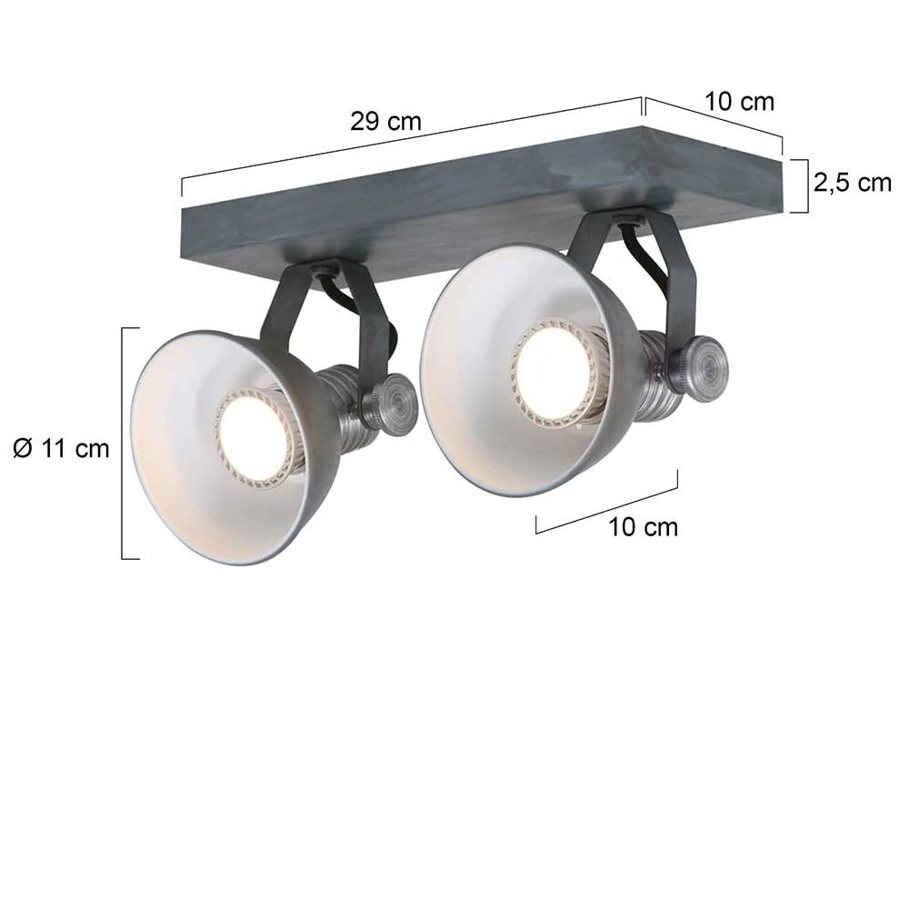 Industrie spot Brooklyn 2-lichts vintage grijs Steinhauer 8712746121407