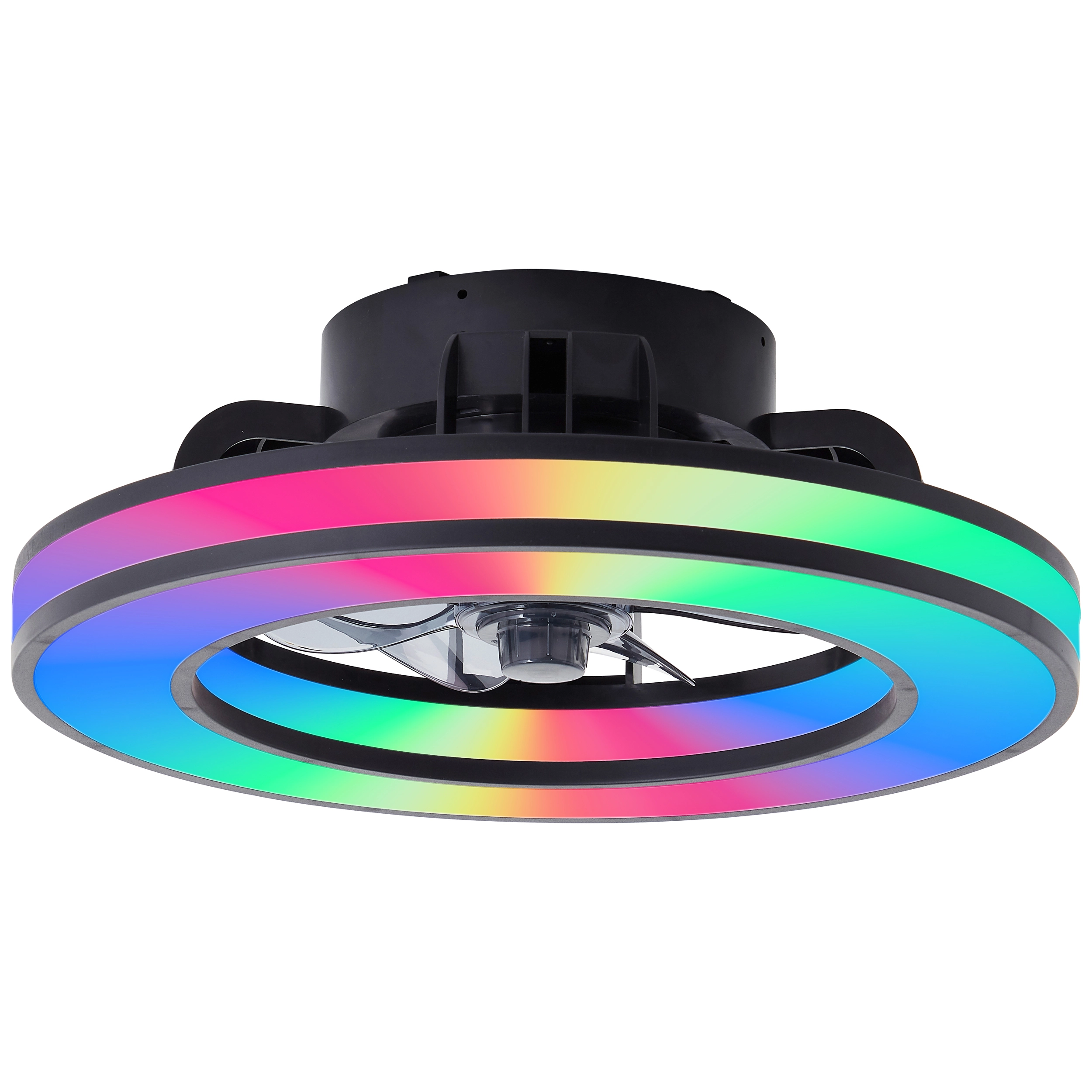Zwarte plafondventilator Mondello met RGB lamp Brilliant 4004353453298