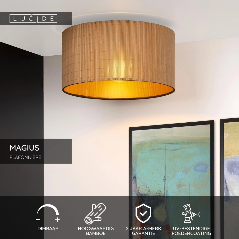 Plafondlamp Magius rotan Lucide 5411212031143