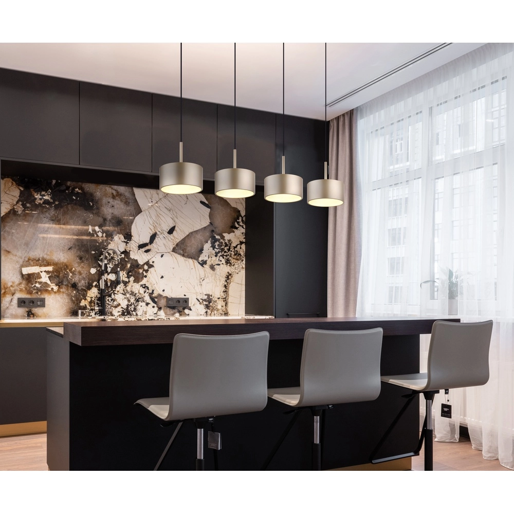 4-lichts hanglamp Raymond zwart met champagne Globo 9007371531875