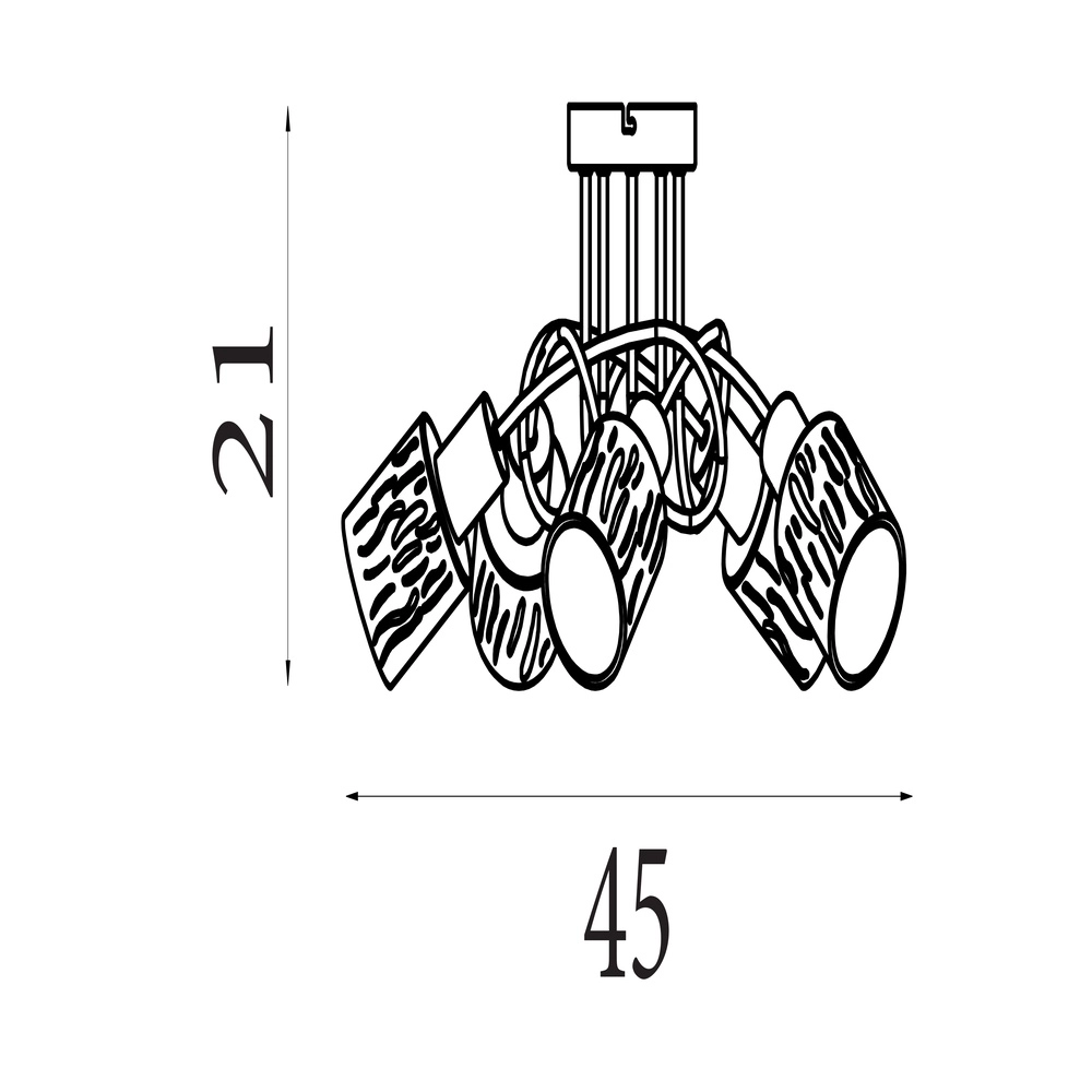 Plafondlamp Knot zwart 3-lichts Searchlight 5053423301952