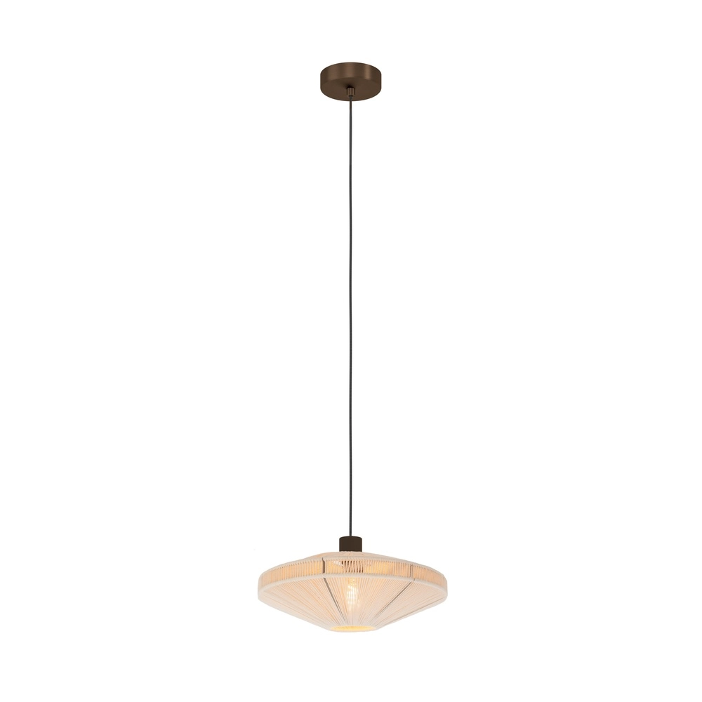 Japandi hanglamp Orimini Ø 38cm - brons met crème