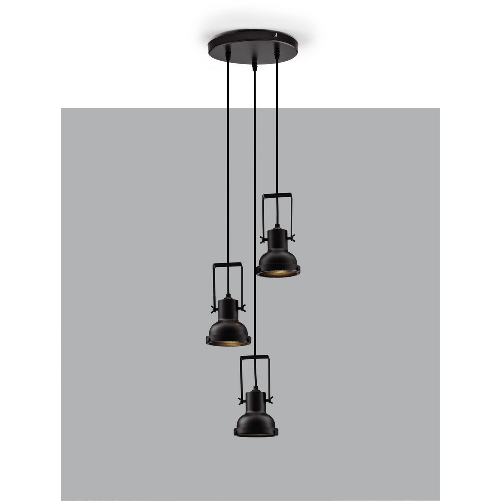 Hanglamp Ruvi 3-lichts zwart Lyora 5212017446336