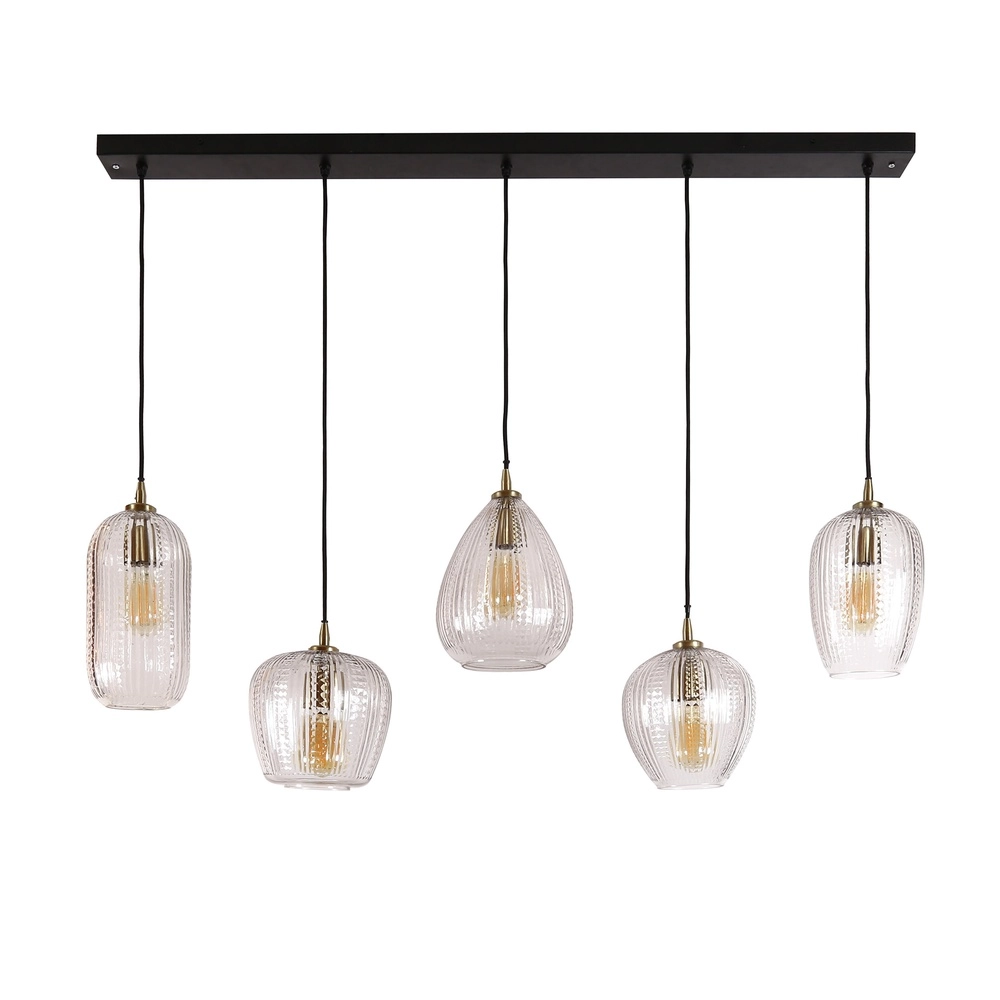 5-licht glazen hanglamp Diamond met helder glas Lyora 8716803511187