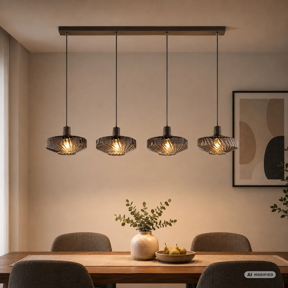 Unieke hanglamp Lyn koffie bruin 4-lichts Brilliant 4004353477010