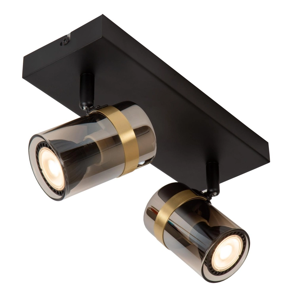 Plafondspot Upton 2-lichts zwart Lucide 5411212570024