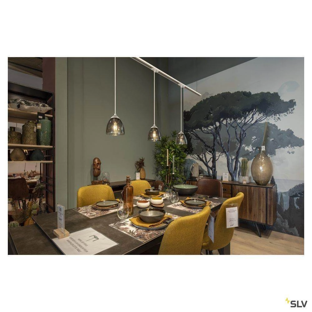 Glazen hanglamp Para Cone wit met smoke glas SLV 4024163262378