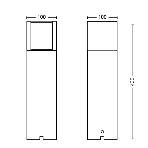 Lantaarn Arbour antraciet 40cm Philips 8719514477179