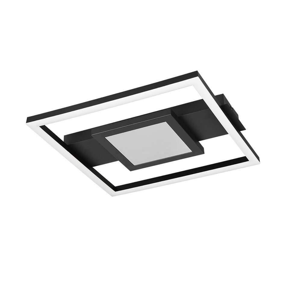 Design plafondlamp Wheeler zwart vierkant Trio 4017807640588