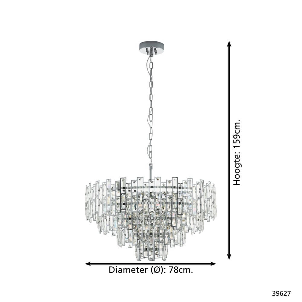 Ø 78cm kroonluchter Calmeilles 1 chroom Stars of Light 9002759396275