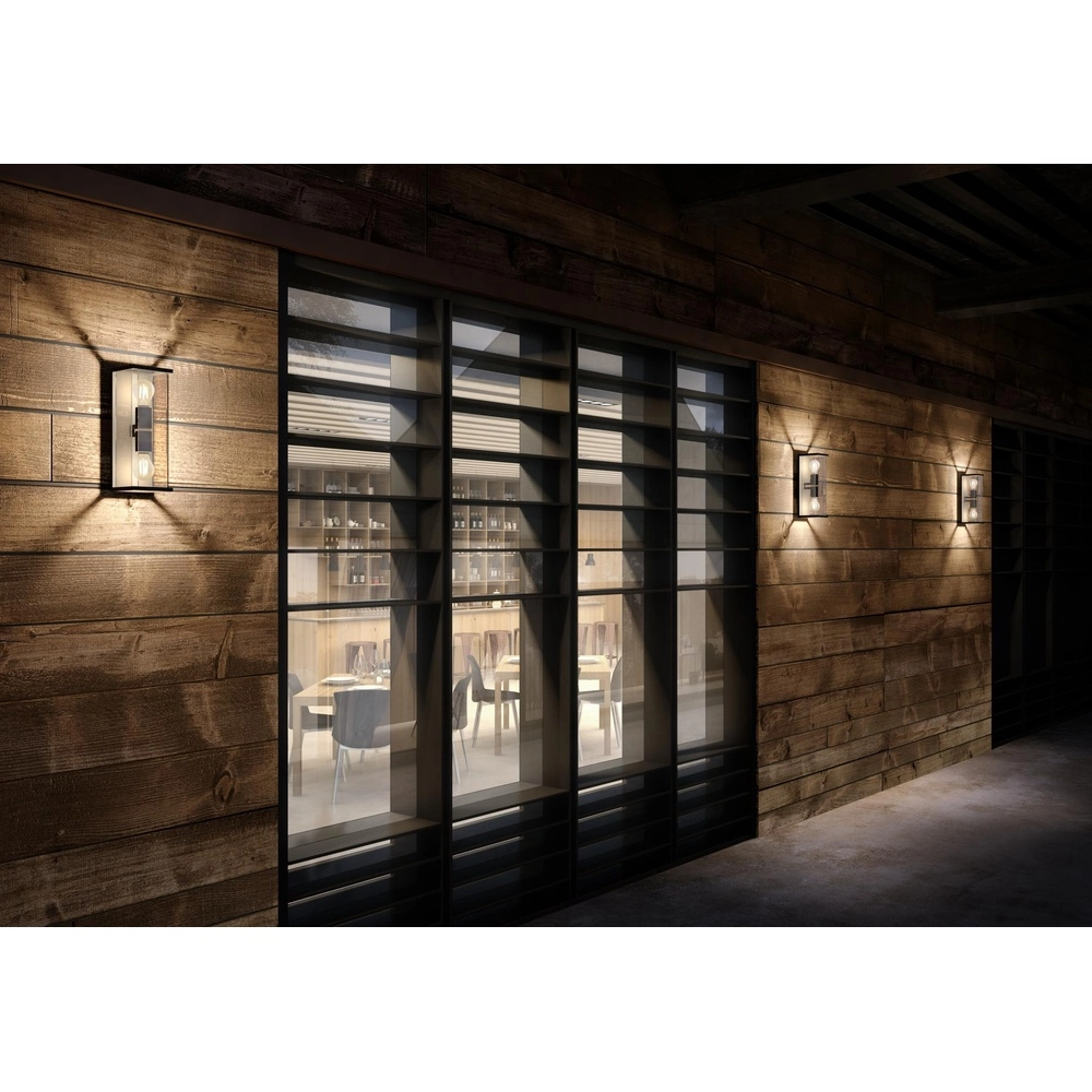 Strakke wandlamp Claire dubbel antraciet Lucide 5411212271495