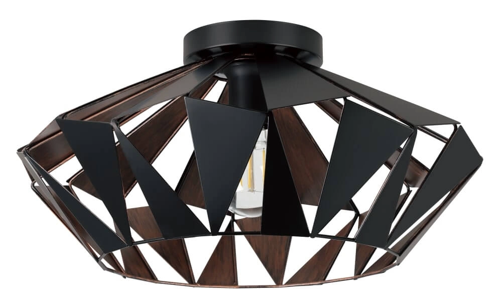 Plafondlamp Carlton 6 zwart/koper Ø 47cm Eglo 9002759433994