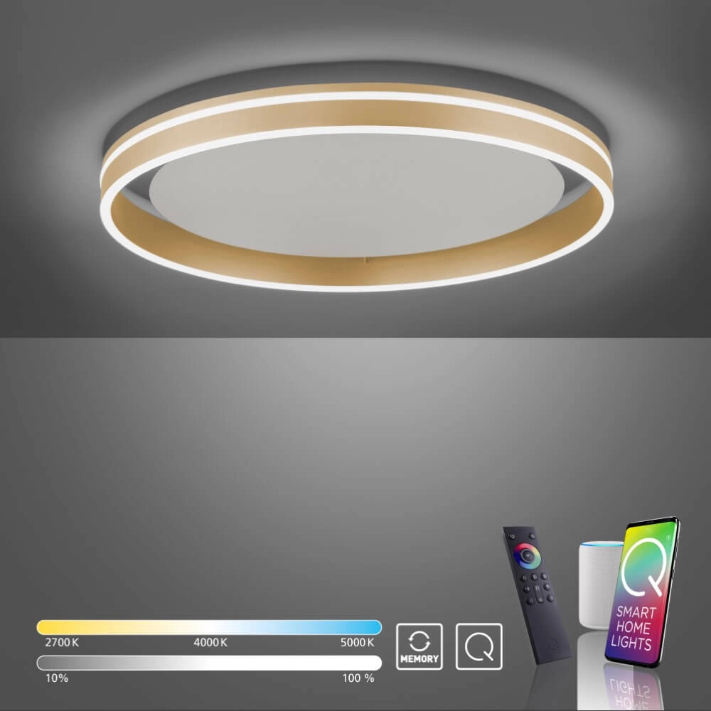 Plafondlamp Q-Vito Ø 59cm messing Paul Neuhaus 4012248333884