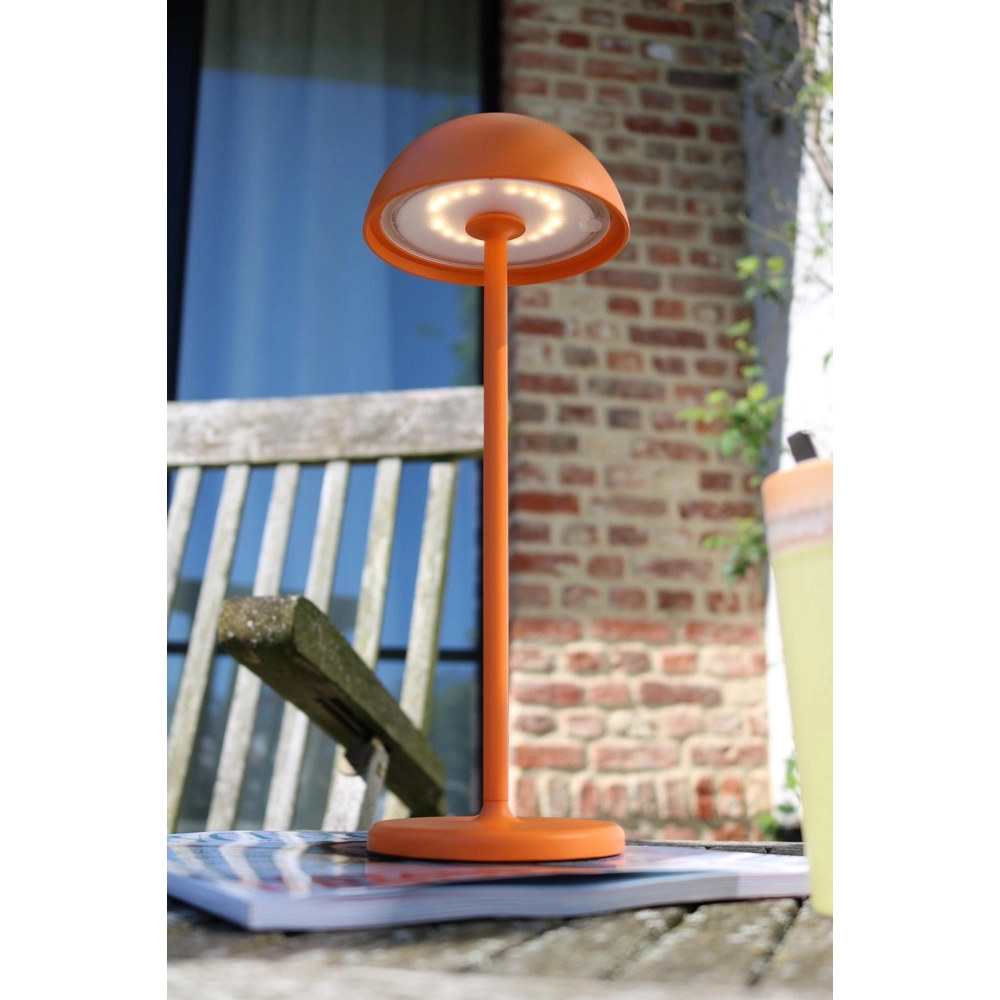 Oplaadbare tafellamp Joy IP54 oranje Lucide 5411212151988