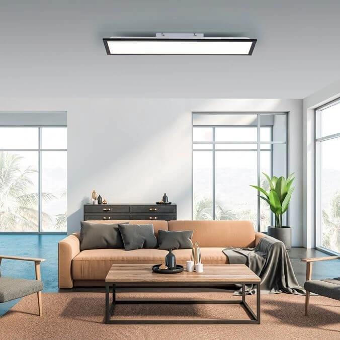 Led plafondlamp Flat 80 bij 25cm zwart Paul Neuhaus 4043689982089
