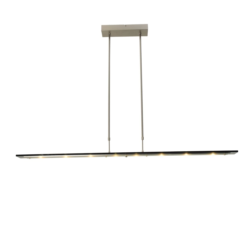 Hanglamp eettafel - kantoor Vigo 130cm nikkel met zwart Hanglamp eettafel - kantoor Vigo 130cm nikkel met zwart