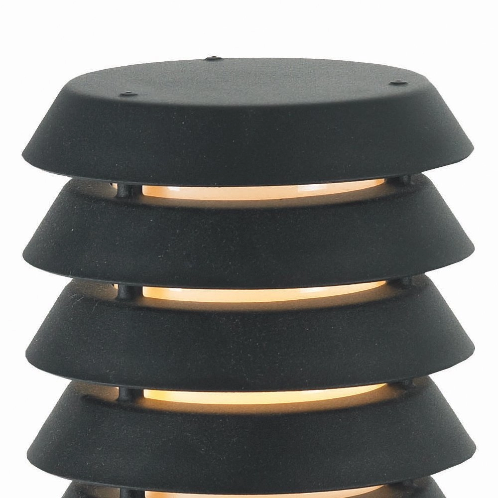 Landelijke terraslamp Selhalm 49cm zwart met hout Franssen 7042891450666