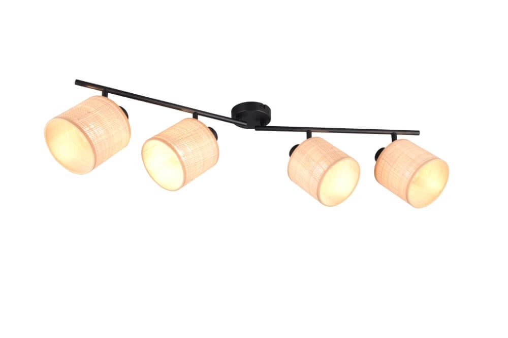 4-lichts plafondlamp Aimee met crème kappen Trio 4017807637359