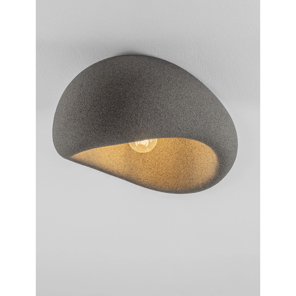 Natuurlijke plafondlamp Aere grijs 40cm