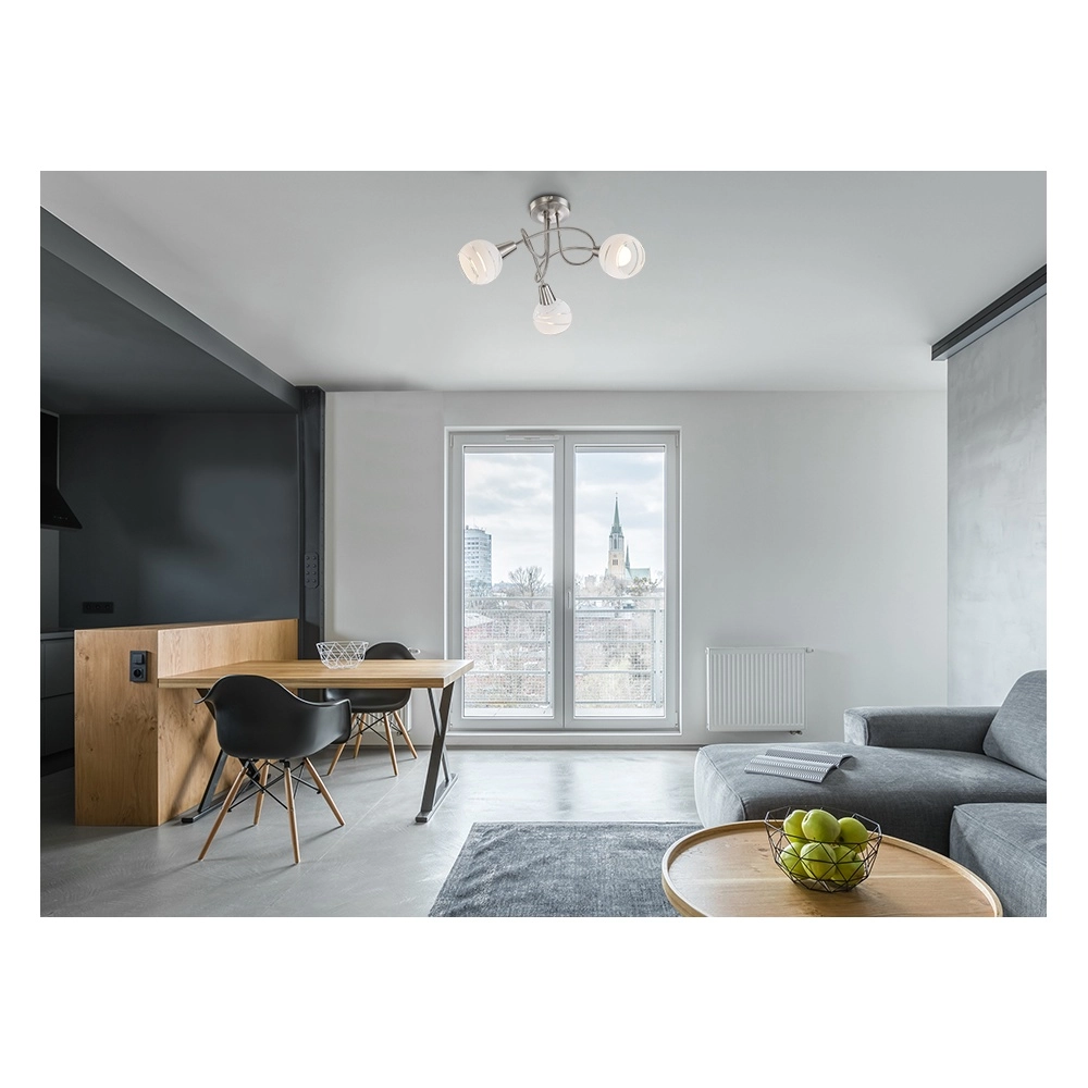 Plafondlamp Elliott nikkel 3-lichts Globo 9007371252329