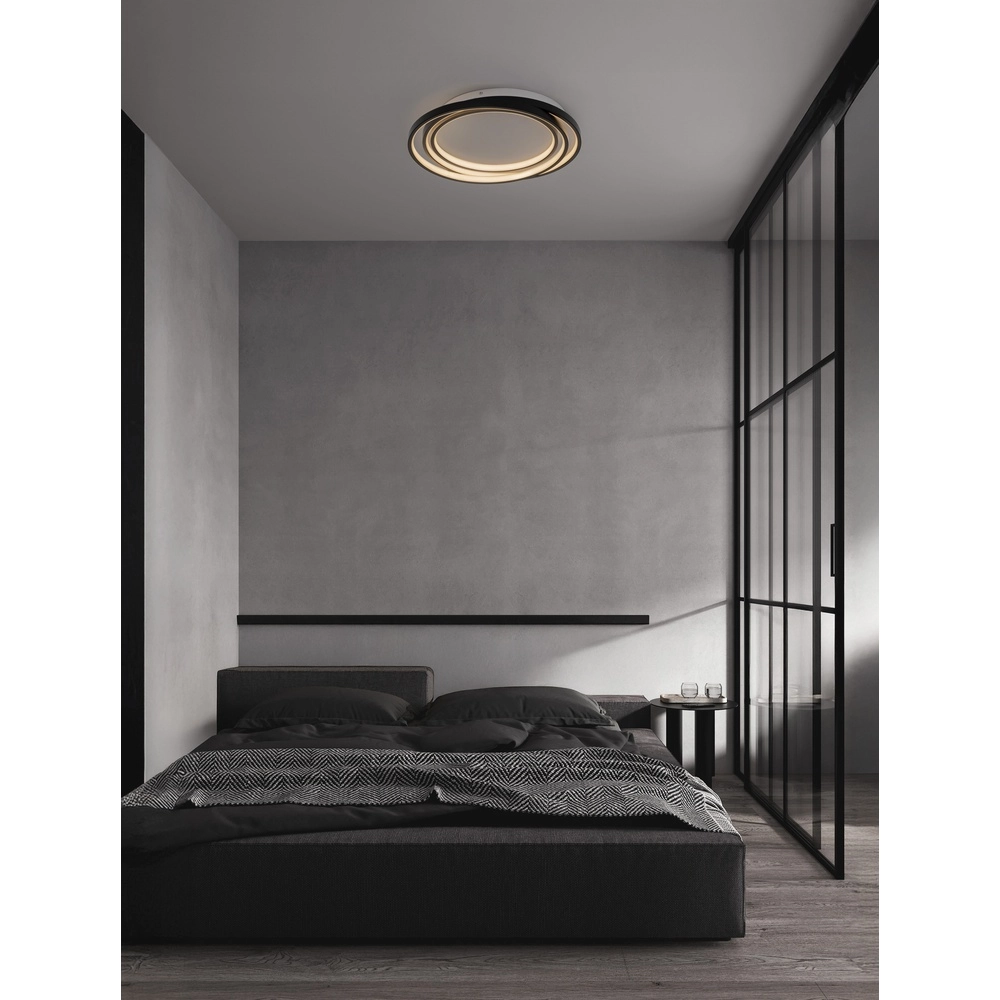 Ronde plafondlamp Arbor zwart Ø 44cm Lyora 5212017454928