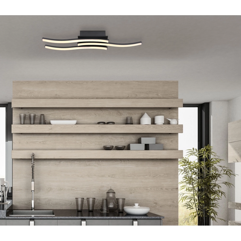Design plafondlamp Kasimir zwart Globo 9007371418305