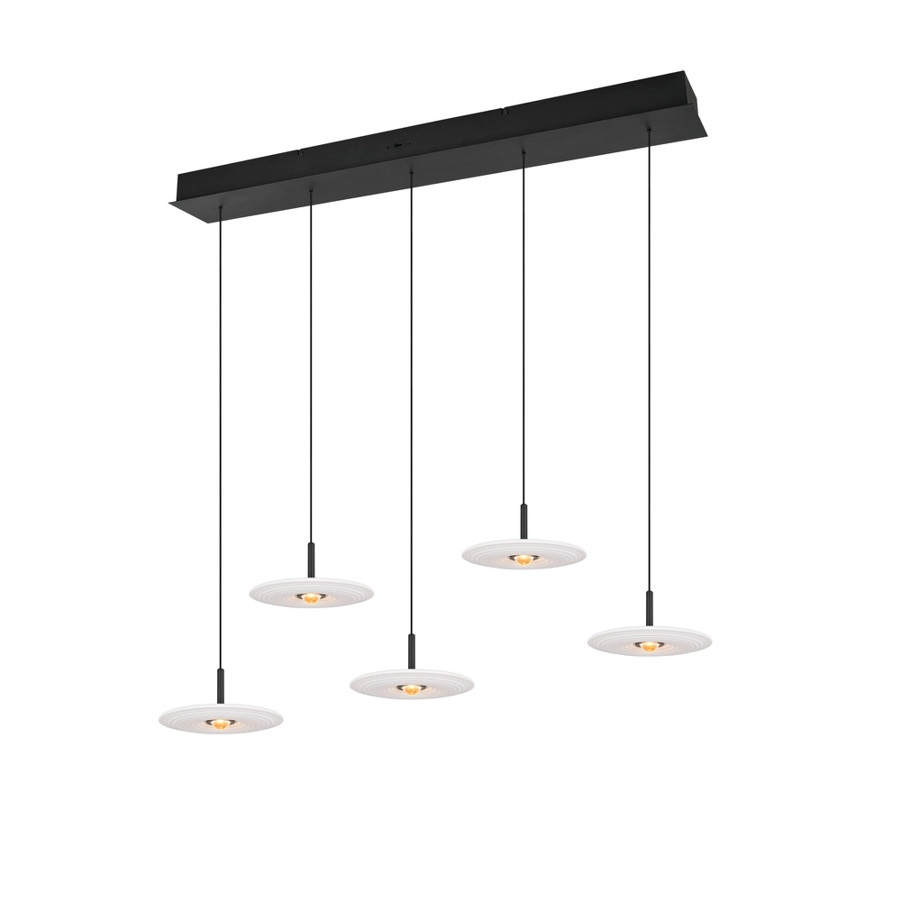 Design hanglamp Sirena wit glas 5-lichts