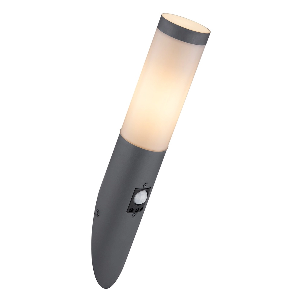 Design buitenlamp Boston antraciet met wit en sensor
