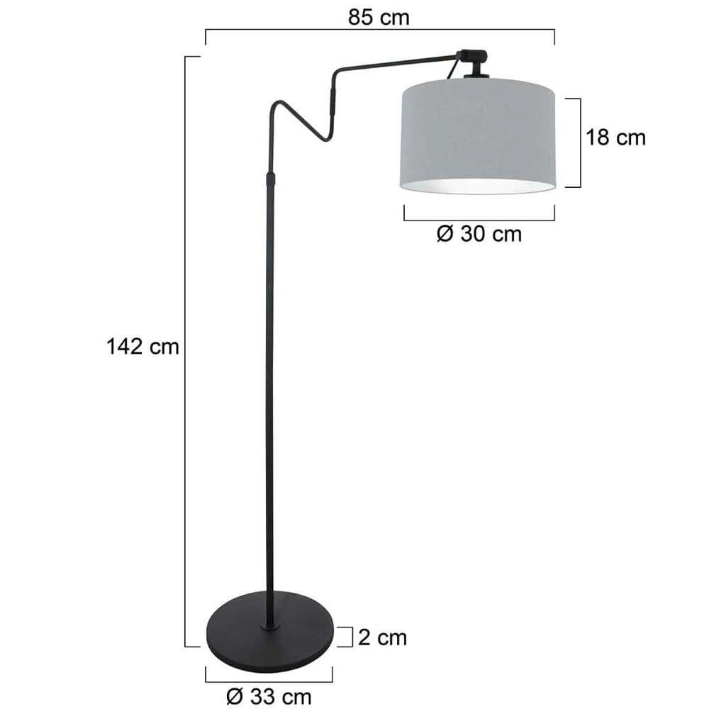 Vloerlamp Lindstrom zwart met kap lichtblauw Steinhauer 8712746175240