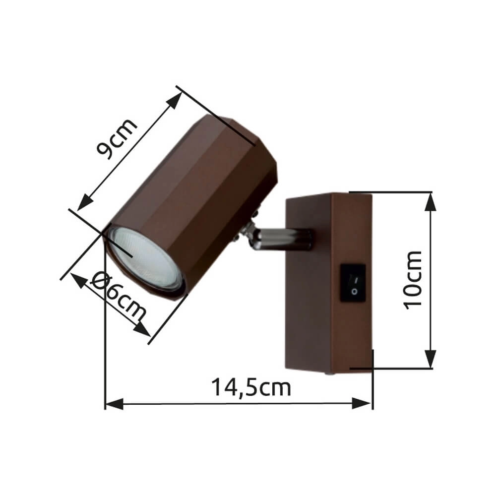Bronzen wandlamp James enkel Globo 9007371459872