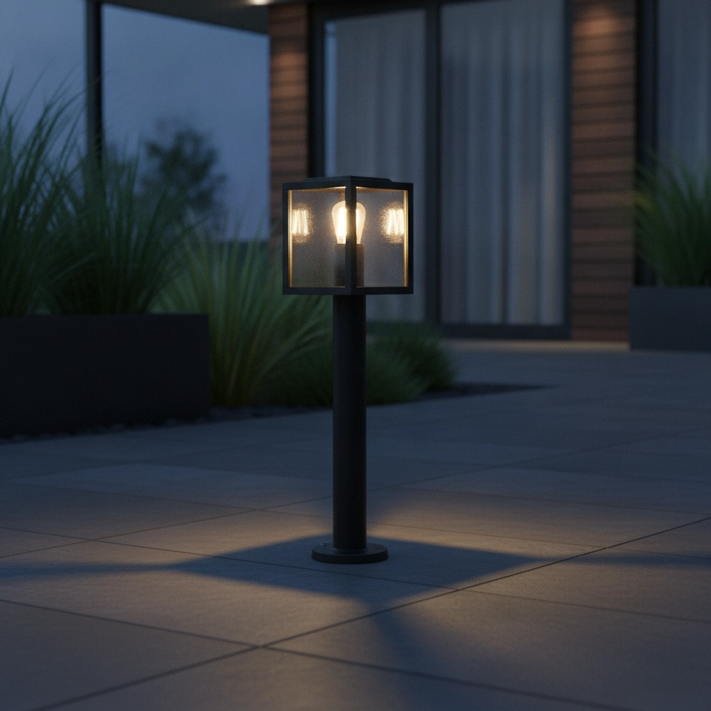 Zwarte tuinlamp Lidio 60cm