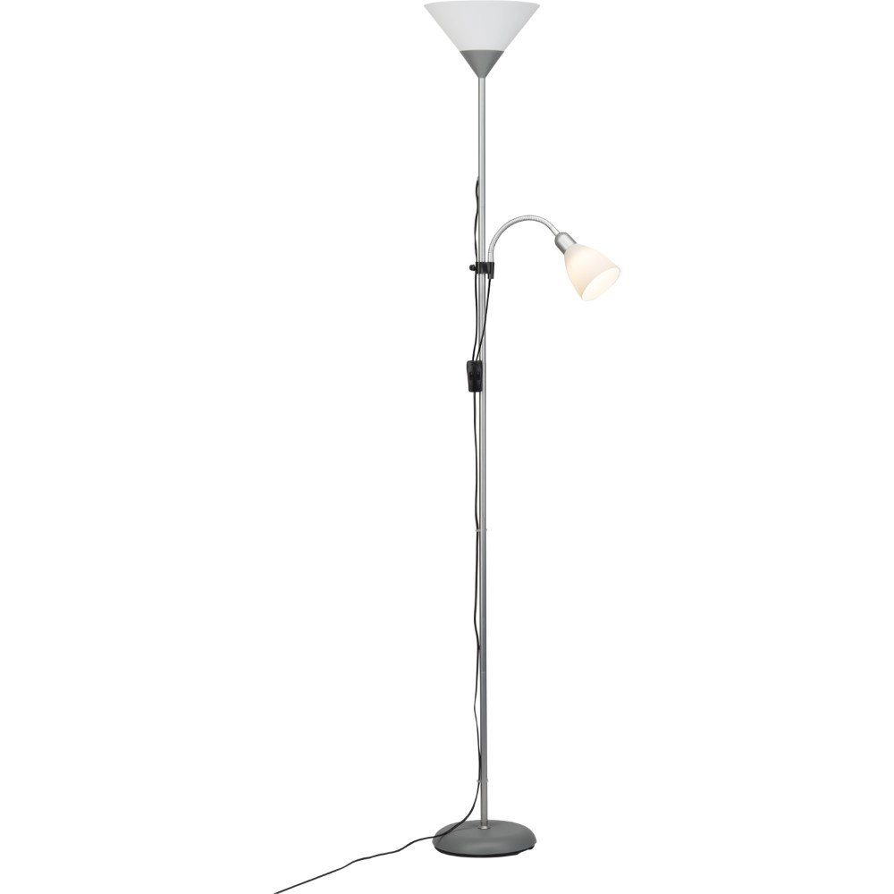 Vloerlamp Spari Led 2-lichts 180cm metaalgrijs met wit Brilliant 4004353254666