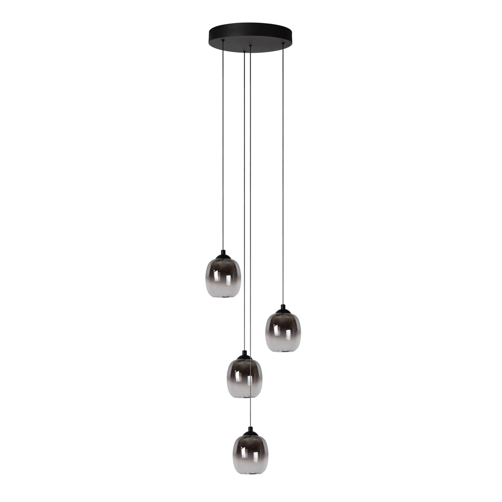 4-lichts hanglamp Tamino zwart
