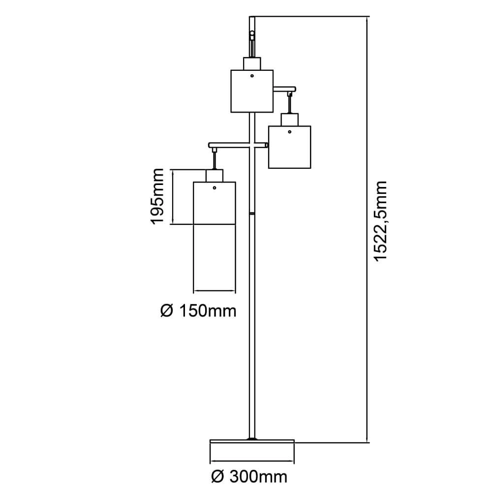 Zwarte vloerlamp Simonis 3-lichts Brilliant 4004353397813