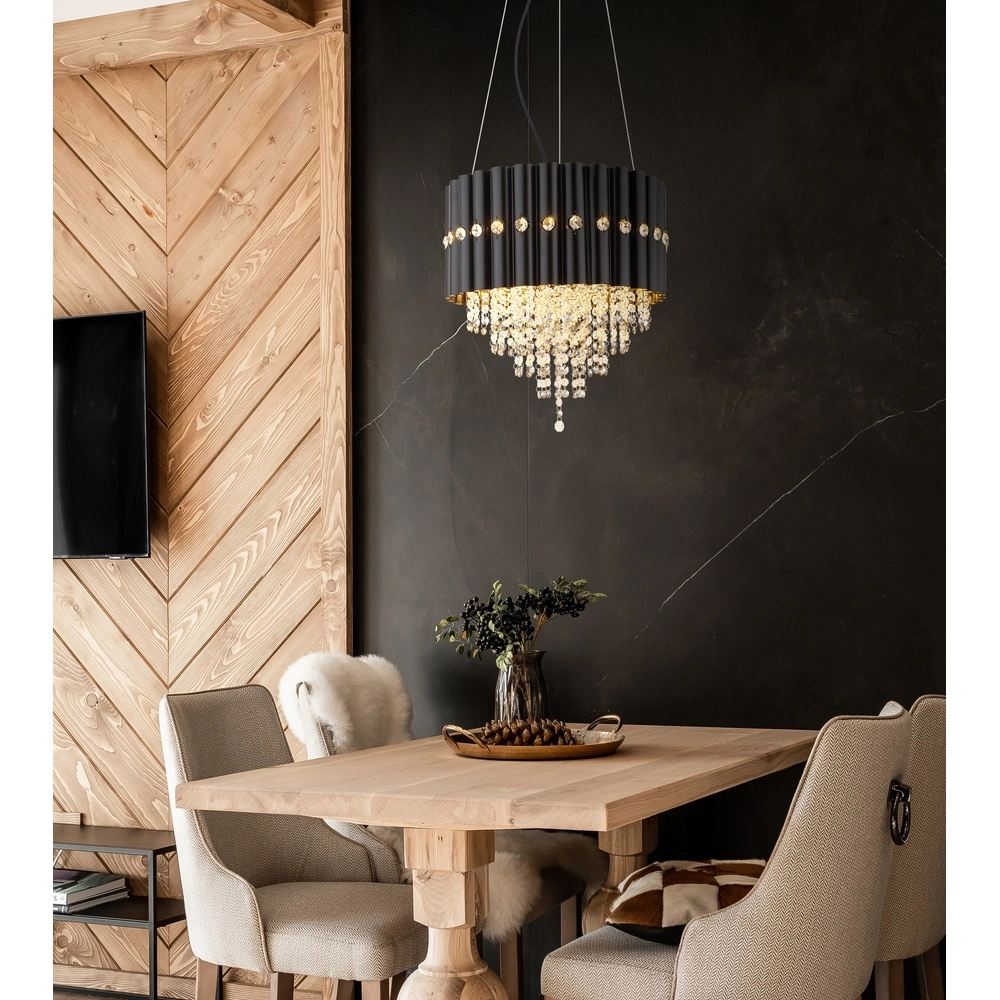 Hanglamp Eleos zwart met kristal Globo 9007371528431