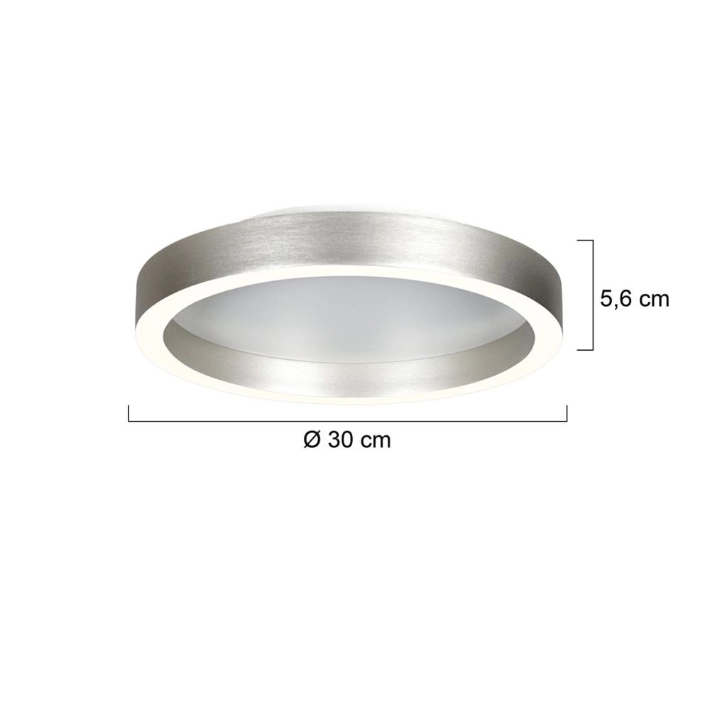 Design plafondlamp Ringlux geborsteld metaal Ø 30cm Steinhauer 8712746180916