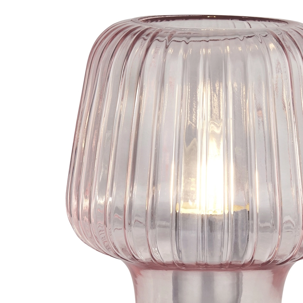 Roze tafellampje Aria glas Searchlight 5053423254586