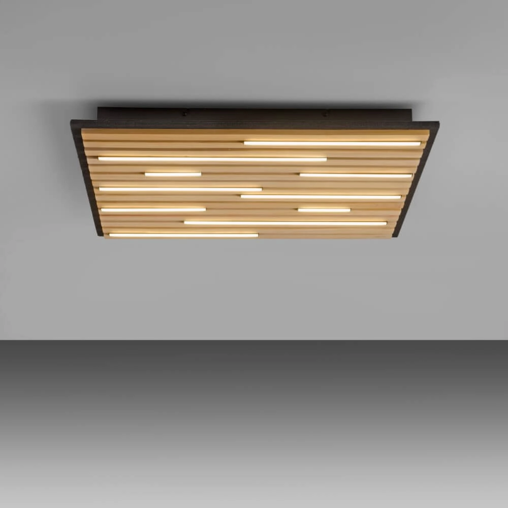 Vierkante plafondlamp Q-Akustik hout Paul Neuhaus 4012248385388