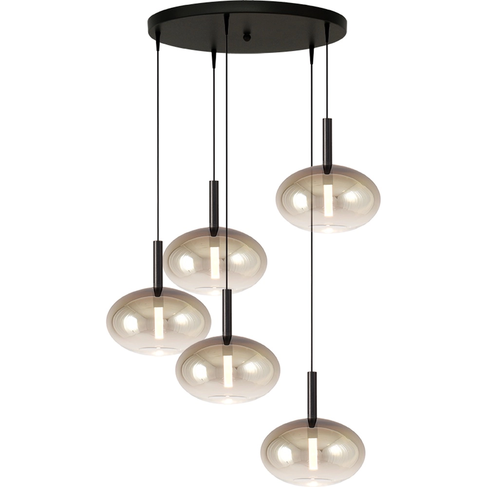 5L vide hanglamp Lido Onion met Ø 24cm gold-fading glas