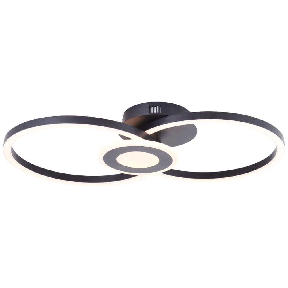 Plafondlamp Bray rond zwart Brilliant 4004353420023
