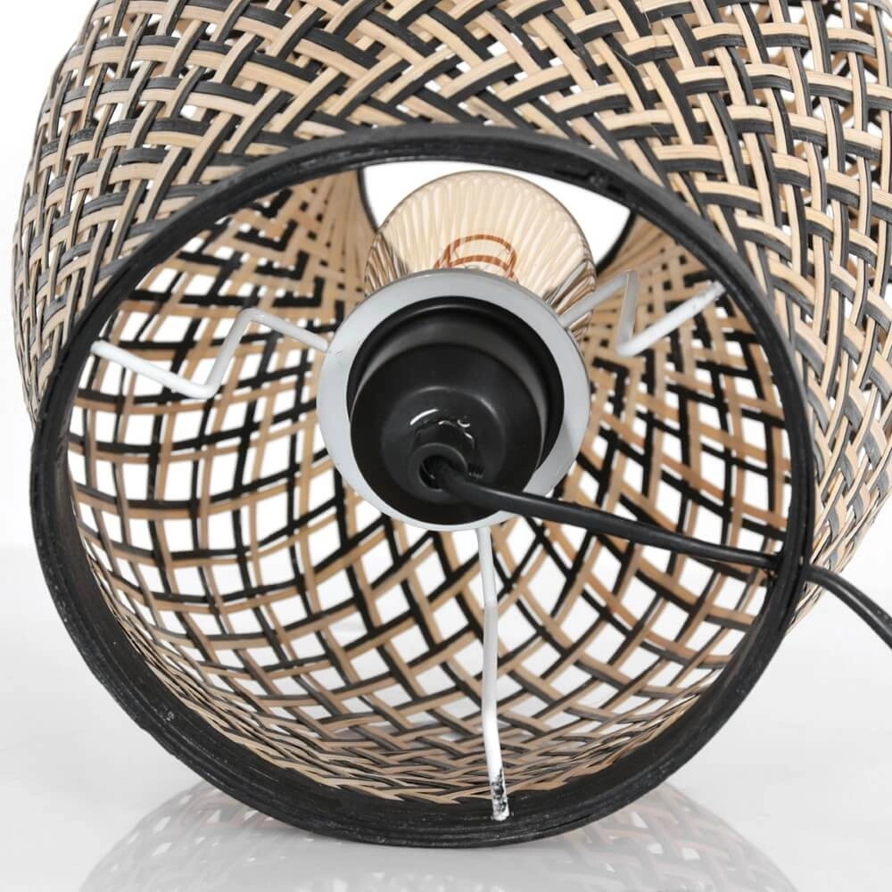 Zwarte bamboe tafellamp Maze Ø 30cm Steinhauer 8712746147247