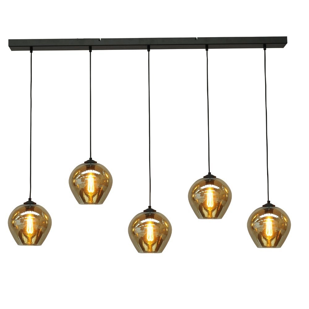 Hanglamp Quinto 5 met glazen kappen Hanglamp Quinto 5 met glazen kappen