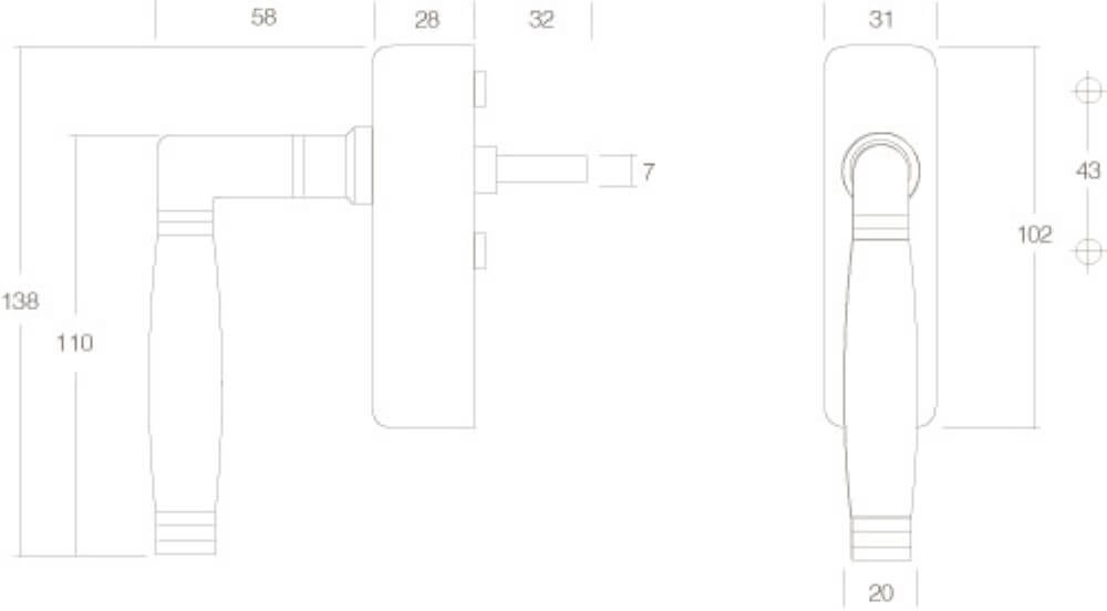 Klassieke raamkruk Ton 222 afsluitbaar nikkel Intersteel 8714186116418