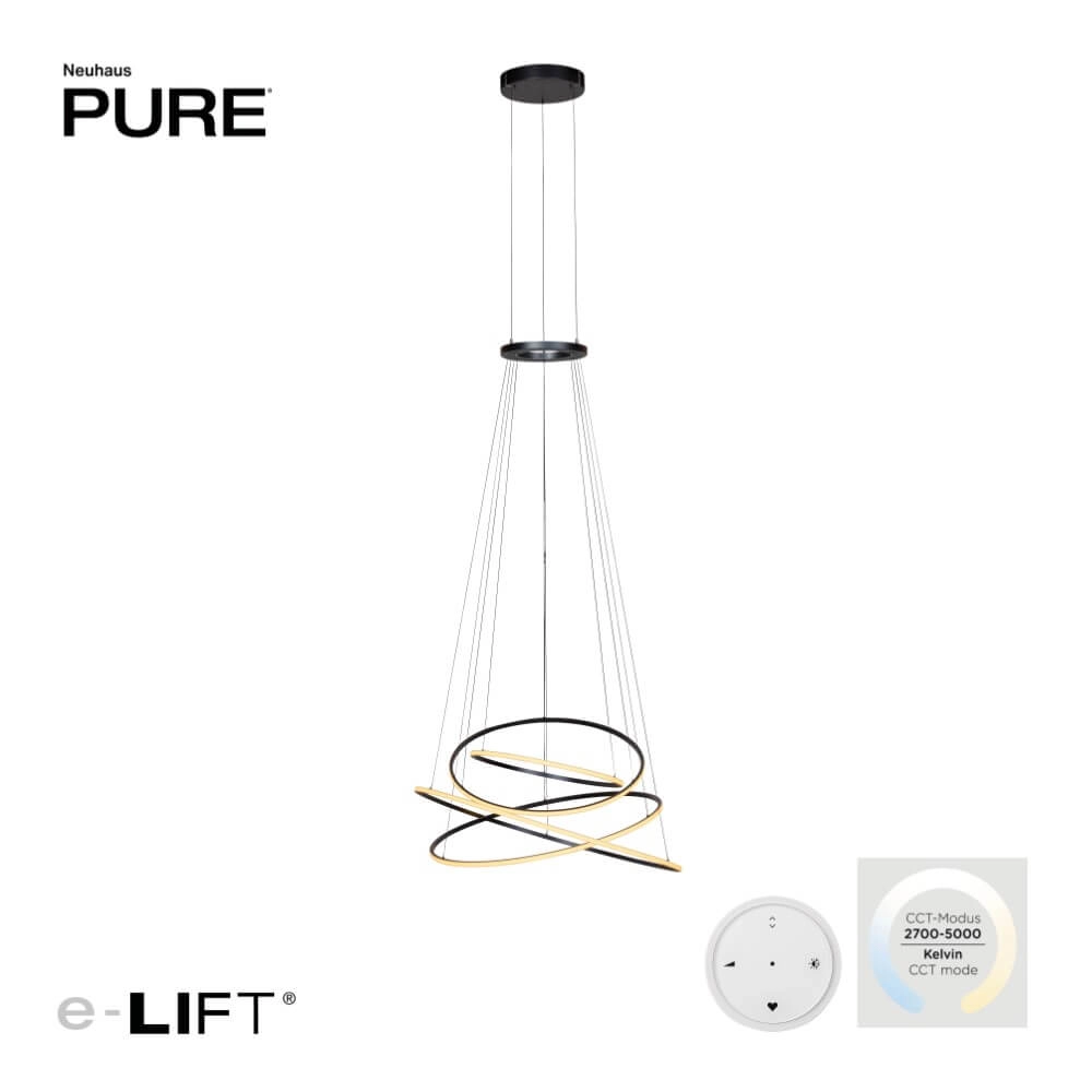 Design hanglamp Pure E-Flying Rings grijs Paul Neuhaus 4012248384466