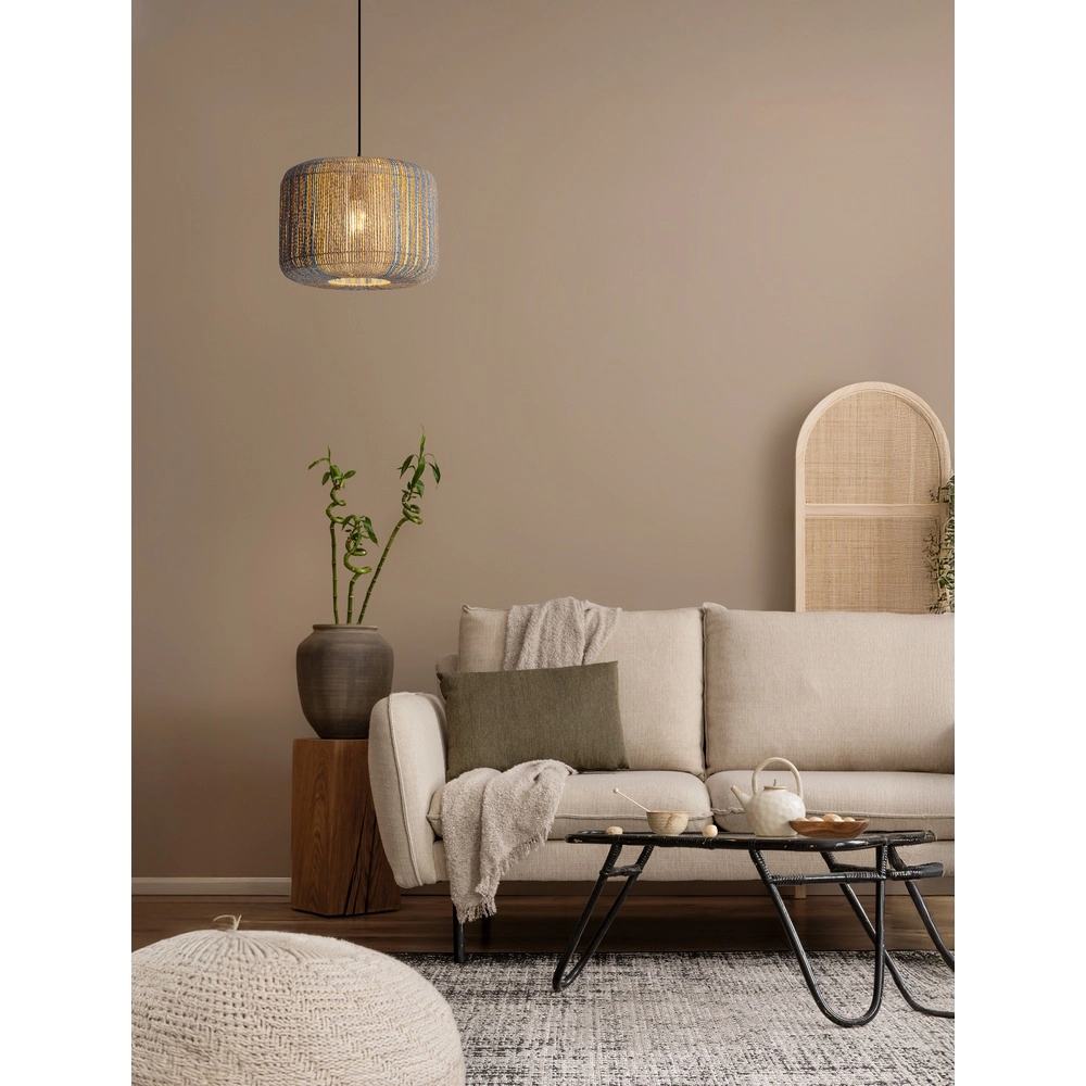 Hanglamp Abby Ø 33cm bruin met blauw Lyora 5212017477330