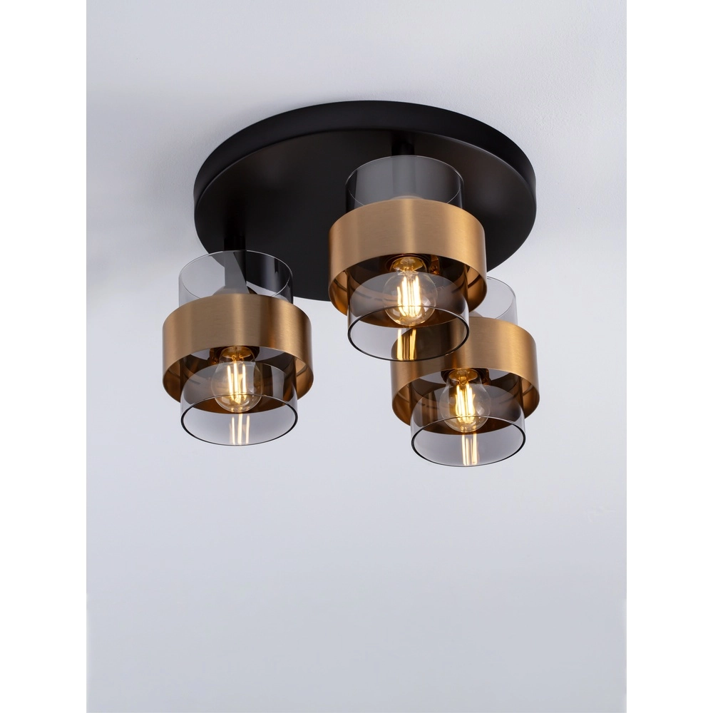Plafondlamp Sianna Ø 37cm zwart met goud
