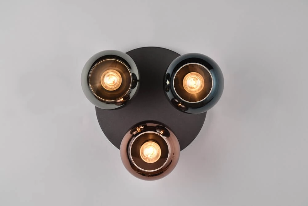 Design plafondlamp Sheldon zwart met smoke glas Trio 4017807585247